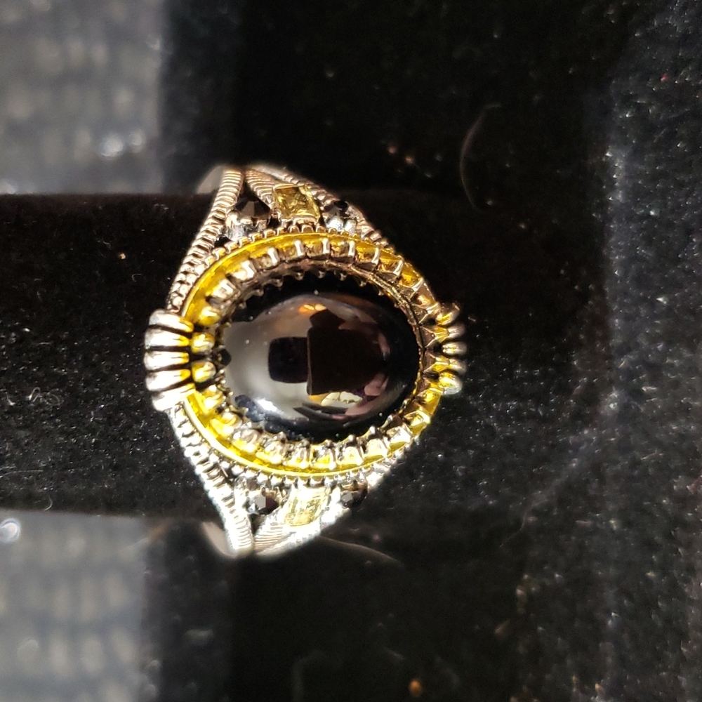 Black resin stone ring size 13